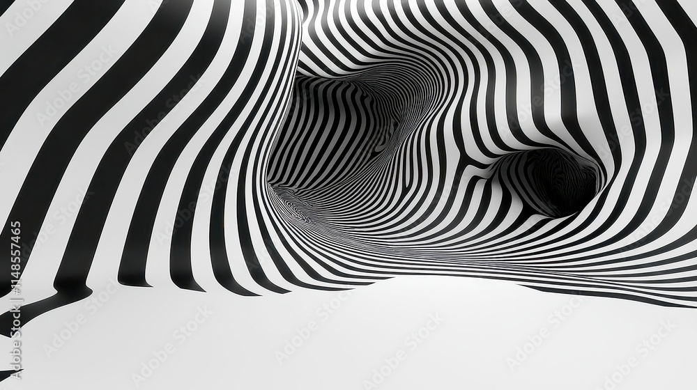 Poster monochrome elegance, a striking interplay of black and white shapes, creating a dynamic abstract com