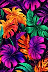 Seamless Tropical Print Featuring Lush Foliage