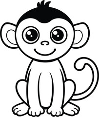 cute-cartoon-monkey--big-eyes--small-body--simple