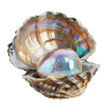 iridescent pearl in shell png
