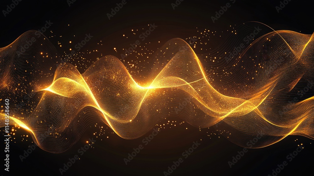 Poster background featuring glowing circular lines resembling sound waves, symbolizing energy and movement.