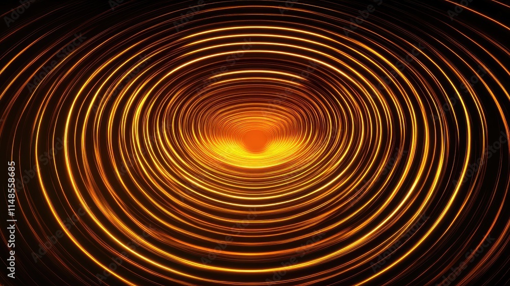 Poster background featuring glowing circular lines resembling sound waves, symbolizing energy and movement.