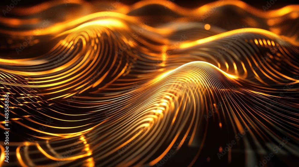 Poster background featuring glowing circular lines resembling sound waves, symbolizing energy and movement.