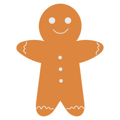 happy gingerbread man illustration  isolated on white background 