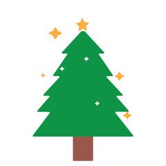 christmas tree illustration and star icons
