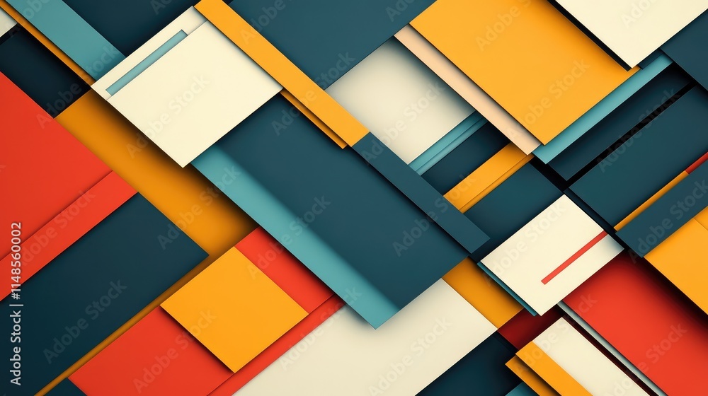Poster dynamic background of intersecting colorful lines forming a layered, abstract design.