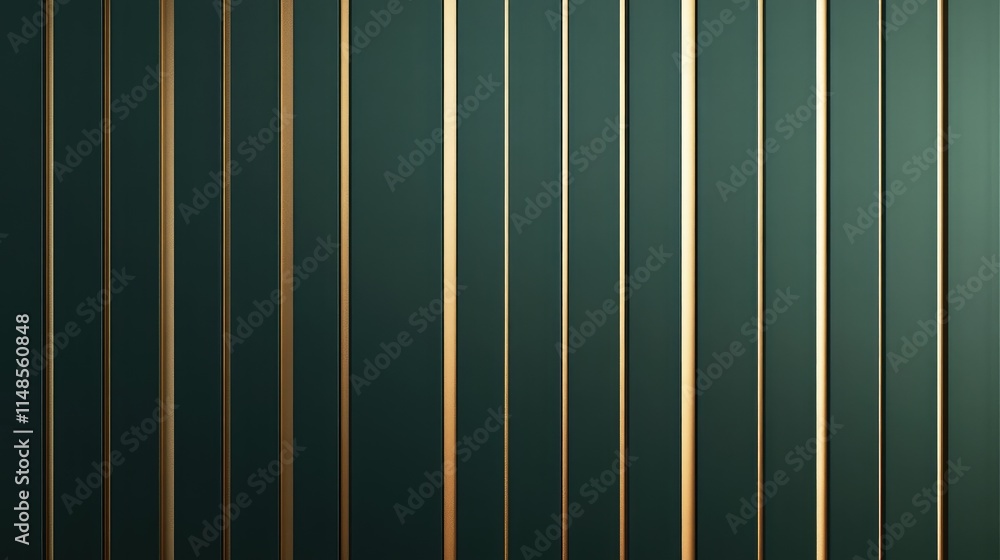 Poster elegant background with golden vertical lines spaced evenly on a deep emerald green base.