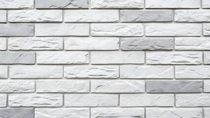 Obraz premium White brick wall texture background for stone tile block painted in grey light color wallpaper modern interior and exterior and backdrop design