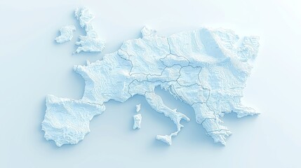Three-dimensional model of France, detailed geographical features, prominent landmarks, vibrant colors, educational tool, visually engaging representation, ideal for learning and exploration