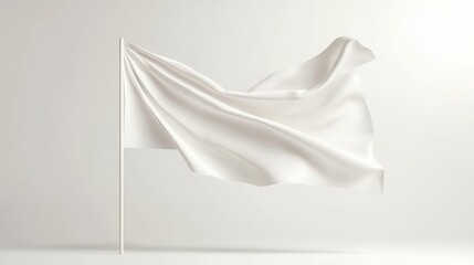 Elegant White Flag on Minimalist Background