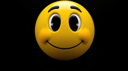 Fototapeta premium A cheerful yellow emoji showcases joy and excitement with its big smile and bright eyes, perfectly capturing feelings of happiness and delight for all occasions