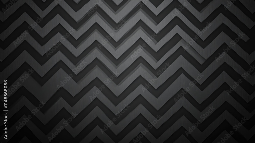 Poster minimalist line background with zigzag patterns in monochrome, creating a dynamic and modern aesthet