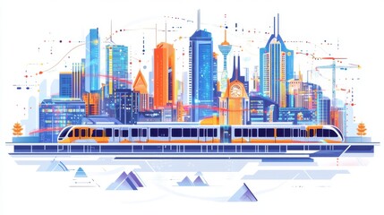 The urban skyline is a breathtaking panorama of skyscrapers and architecture