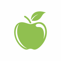Minimal Green Apple Vector Design.
