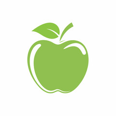 Minimal Green Apple Vector Design.