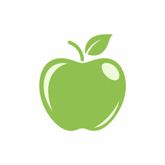 Minimal Green Apple Vector Design.