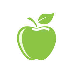 Minimal Green Apple Vector Design.