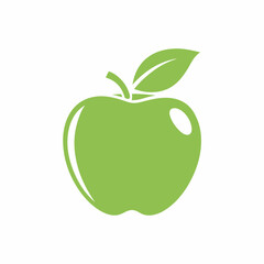 Minimal Green Apple Vector Design.
