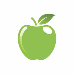 Minimal Green Apple Vector Design.