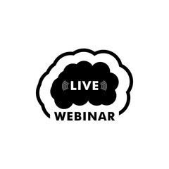 Live Webinar button icon with cloud and signal vector