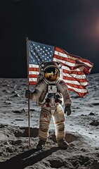 american astronaut on the moon