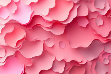 
Abstract background with numerous overlapping 3D  heart shapes in various sizes on the vibrant backgound for valentine wallpaper, love
