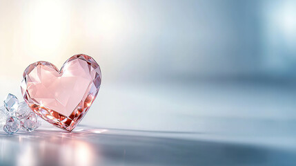 Crystal Pink Valentine conveys delicate sentiments of intimacy affection and softness. Pink Crystal Heart Charm with Multi-Faceted Design for Valentine’s Day