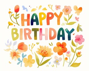 birthday card with flowers