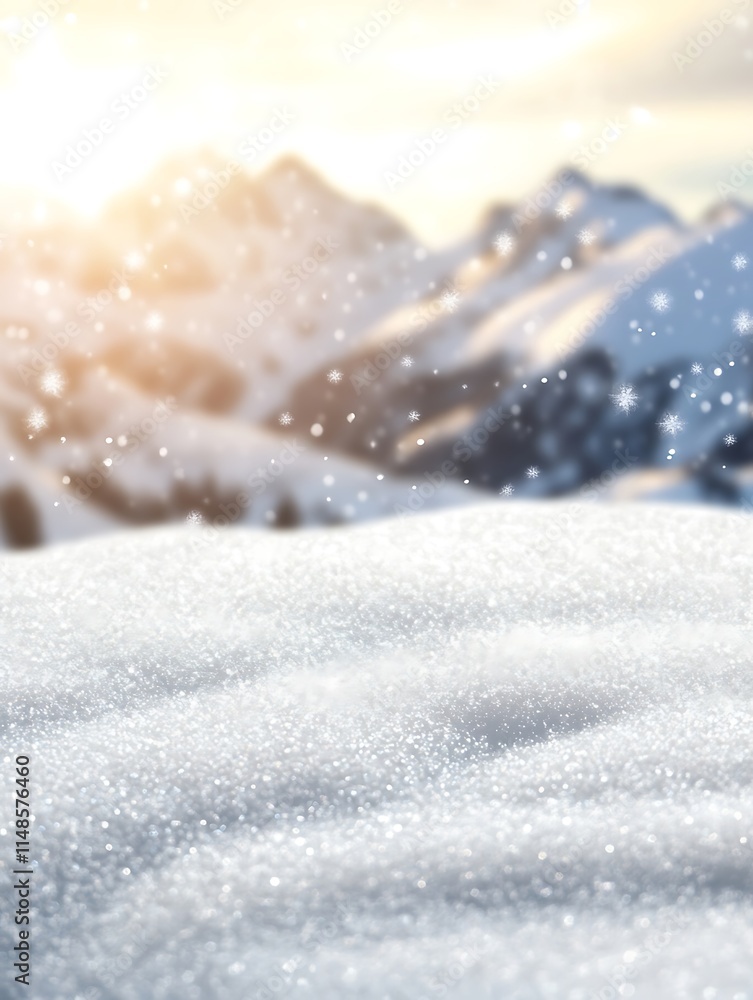Poster snow texture under soft light with sparkle effects