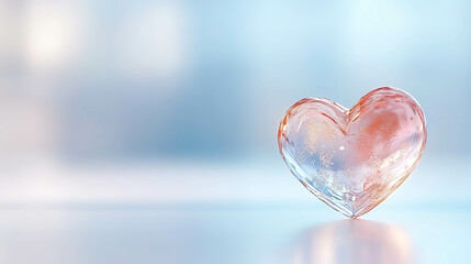 Fototapeta premium Crystal Pink Valentine conveys delicate sentiments of intimacy affection and softness. Dazzling Pink Crystal Heart Charm for Valentine's Day Decor