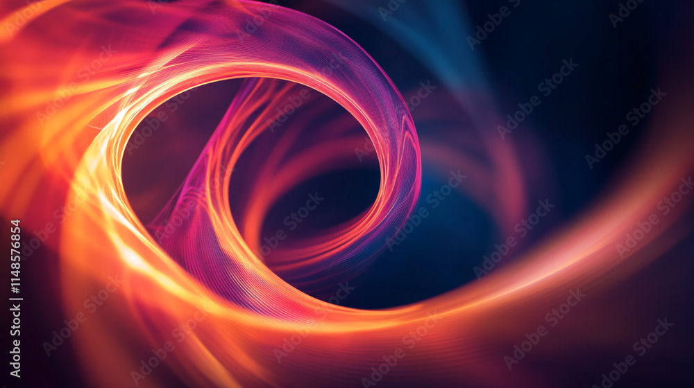Poster colorful abstract swirl creating a dynamic visual effect with flowing light patterns.