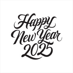 Happy new year typography lettering vector illustration
