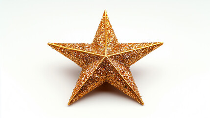 Shiny golden star Christmas tree topper with sparkling glitter details