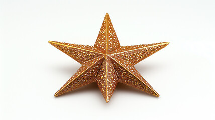 Shiny golden star Christmas tree topper with sparkling glitter details