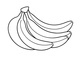 Minimalist Continuous Line Art of Various Bananas Including a Bunch, Single, and Peeled Banana in Organic Style