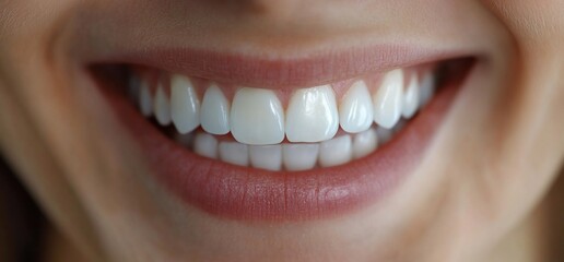 Fototapeta premium Close-up of a smiling person showcasing healthy, white teeth.