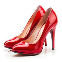 Pair of High Heels in Vibrant Red – Stylish and Elegant Footwear Illustration