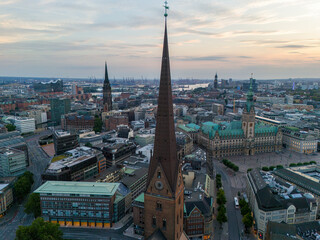 The City of Hamburg with House of Government and the Lake Alster