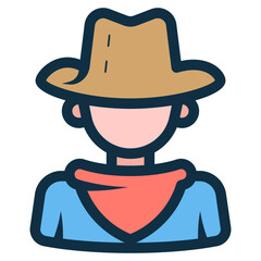 cowboy wearing hat icon