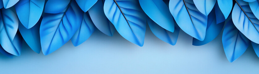 Obraz premium Vibrant blue leaves create a serene and refreshing background for creative designs.