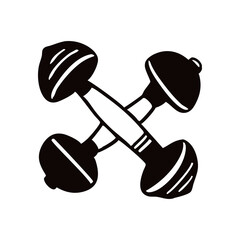 Crossed Dumbbells Vector Graphic, dumbbell isolated on white background.