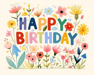Fototapeta premium happy birthday card
