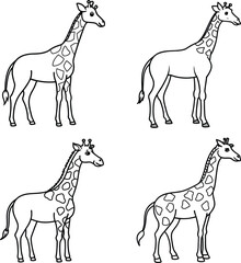 Giraff bundle line art and illustrator eps