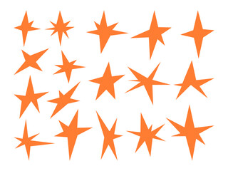 Obraz premium Sharp geometric star design collection. A collection of 17 geometric and edgy star designs featuring sharp angular edges, ideal for contemporary projects