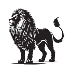 Simplified lion silhouette for artistic and print designs - Lion illustration - minimallest lion vector
