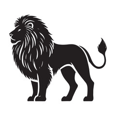 Captivating lion silhouette for versatile artistic uses - Lion illustration - minimallest lion vector
