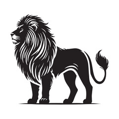 Detailed lion silhouette for versatile artistic needs - Lion black vector

