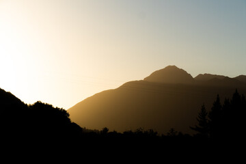 sunset over the mountains