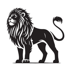 Majestic lion silhouette for creative design uses - Lion black vector
