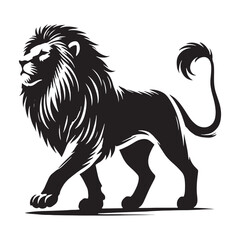 Bold lion silhouette for artistic digital applications - Lion illustration - minimallest lion vector
